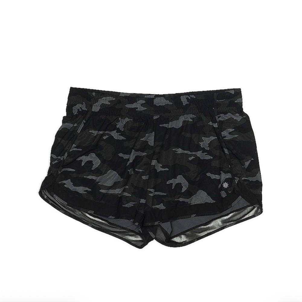 Athleta Black and Gray Camo Athletic Shorts
